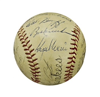 1961 World Series Champion Yankees Team-Signed Baseball (23 Signatures including Berra, Maris and Ford) 